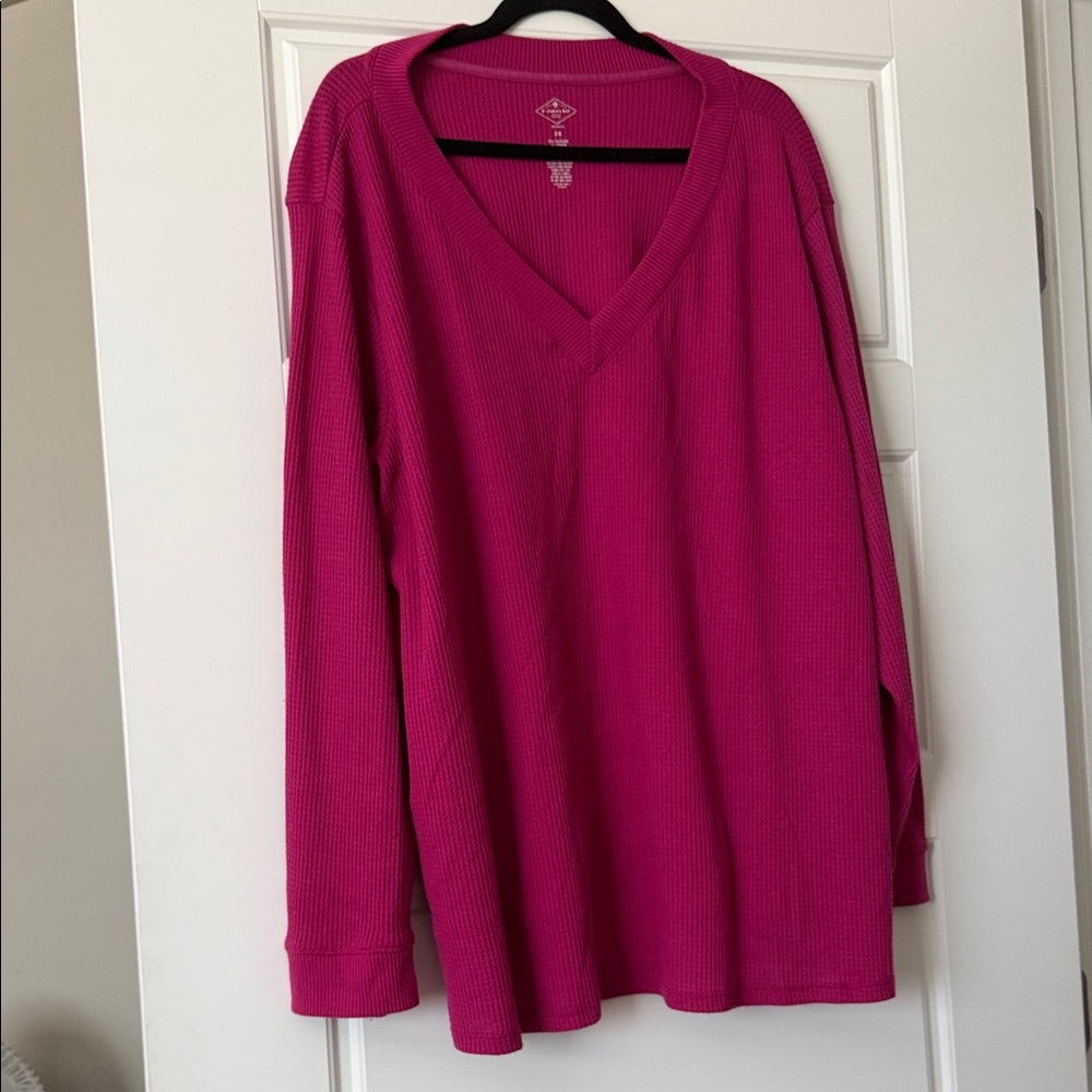 Women's Pink V-Neck long sleeve